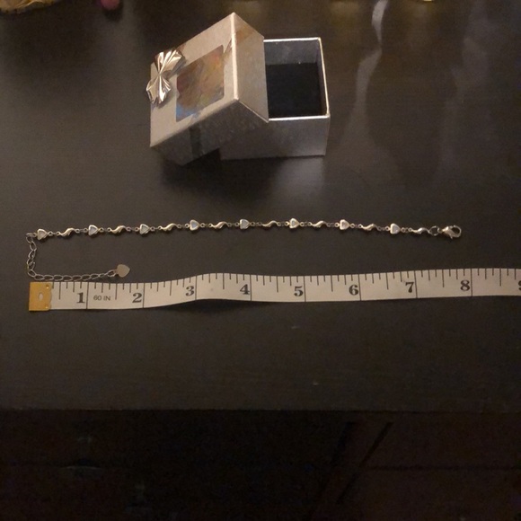 Stainless steel anklet with glow in the dark hearts. - Picture 6 of 6